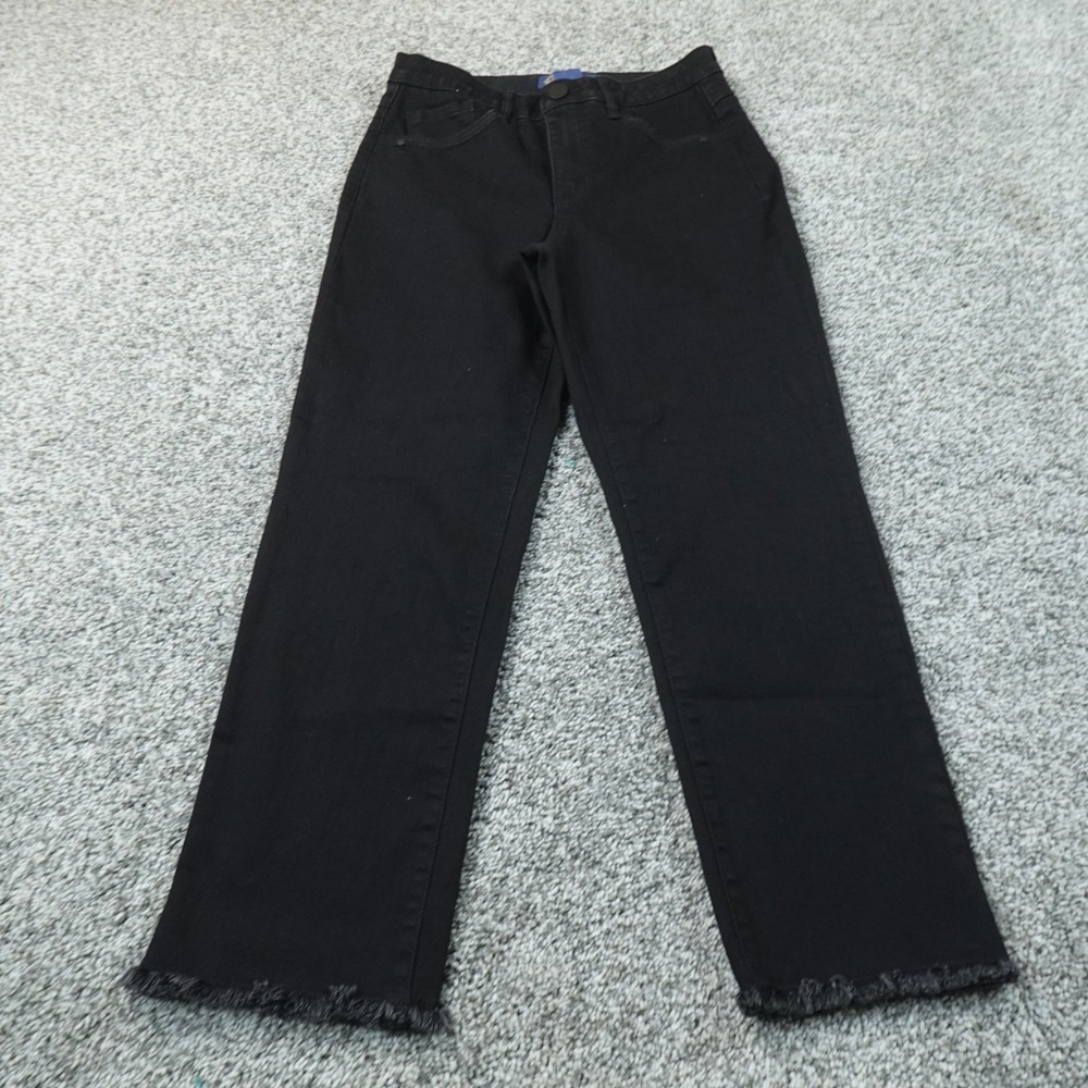 Democracy Jeans Womens 6P Dark Black Denim Pants Ab Solution Straight Stretch